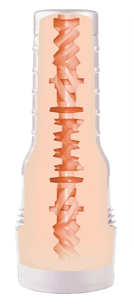 Transparenter Masturbator mit texturiertem Innenraum für intensives Vergnügen