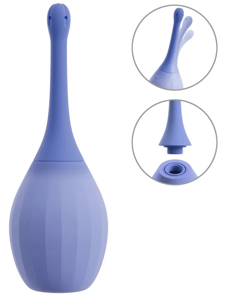 Lila Duschspritze mit flexibler Düse für intime Reinigung – diskret & sicher