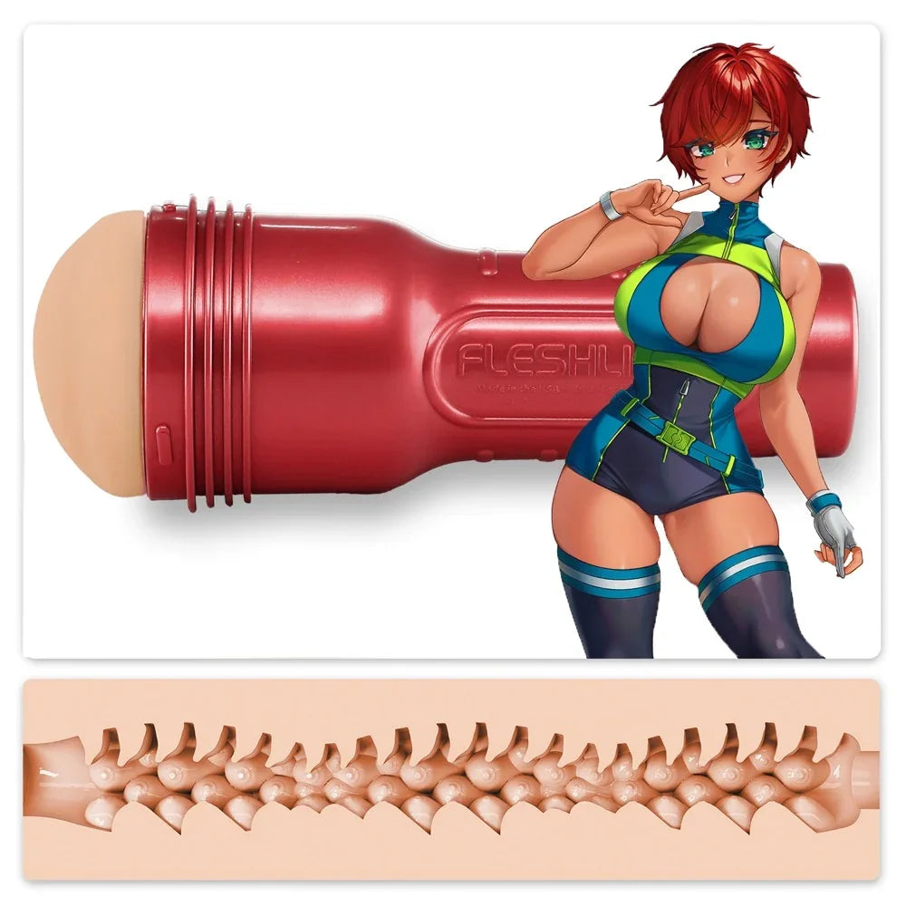 Roter Fleshlight mit texturierter Innenseite – ideal für intensives Vergnügen