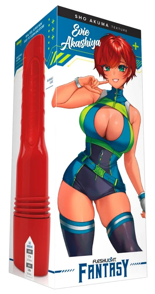 Roter Vibrator mit Evie Akashiya Anime-Design, Fleshlight Fantasy Serie, für erotisches Vergnügen