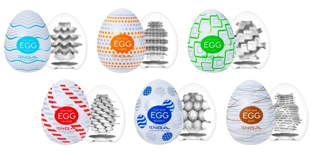 TENGA Easy Beat Egg Vibratoren in verschiedenen Designs und Texturen für intensives Vergnügen