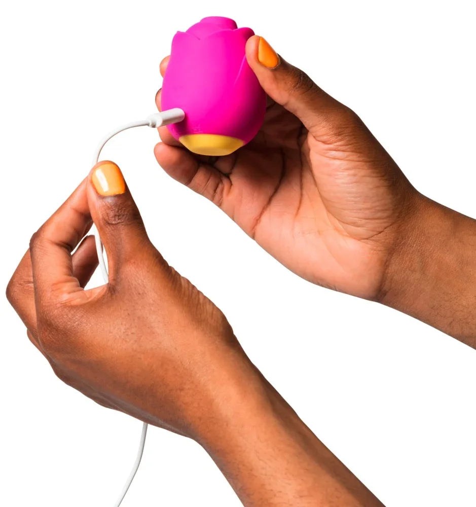 Rosa Blüten-Vibrator mit USB-Ladekabel, diskretes Liebesleben Zubehör