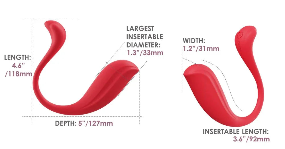 Silicone vibrator "Vibro Egg Phoenix Neo 2" - controllable via app (red)