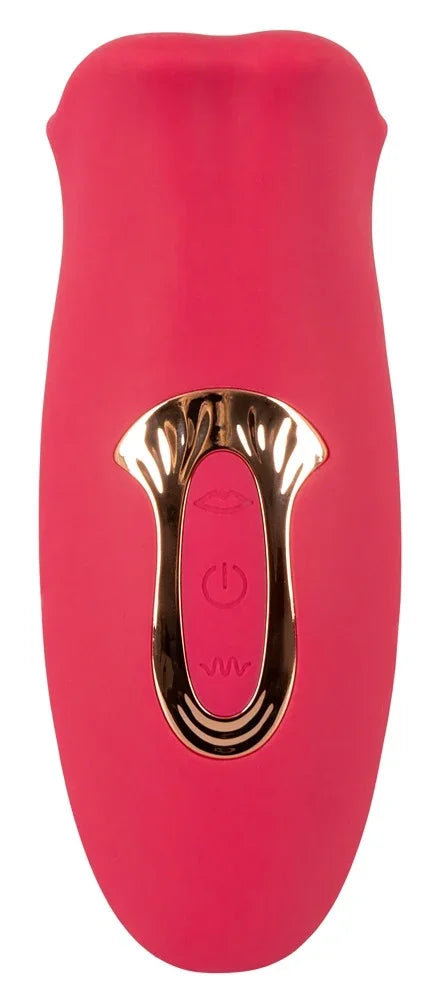 Rosa Vibrator mit goldener Bedieneinheit für intensives Vergnügen