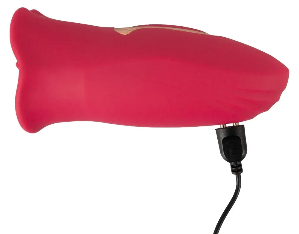 Roter Vibrator mit USB-Ladekabel für intimen Genuss