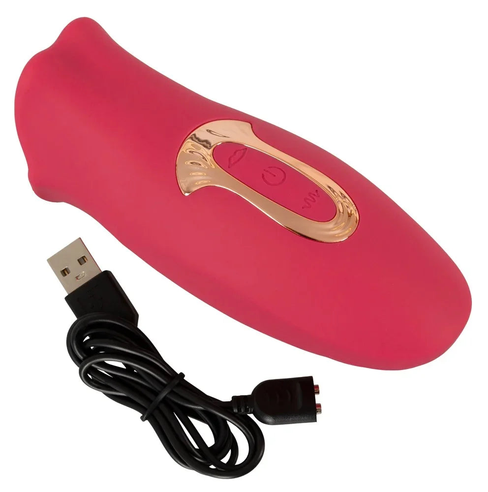 Roter USB-wiederaufladbarer Vibrator mit goldener Steuerung für das Liebesleben