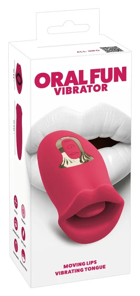 Rosa Oral Fun Vibrator mit beweglichen Lippen und vibrierender Zunge für intensives Vergnügen