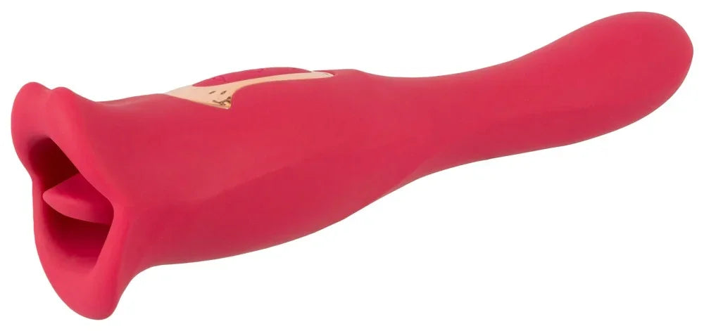Roter Vibrator mit klitoralstimulierender Spitze für intensives Vergnügen