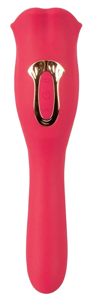 Rosa Vibrator mit goldener Bedienung für intimen Genuss