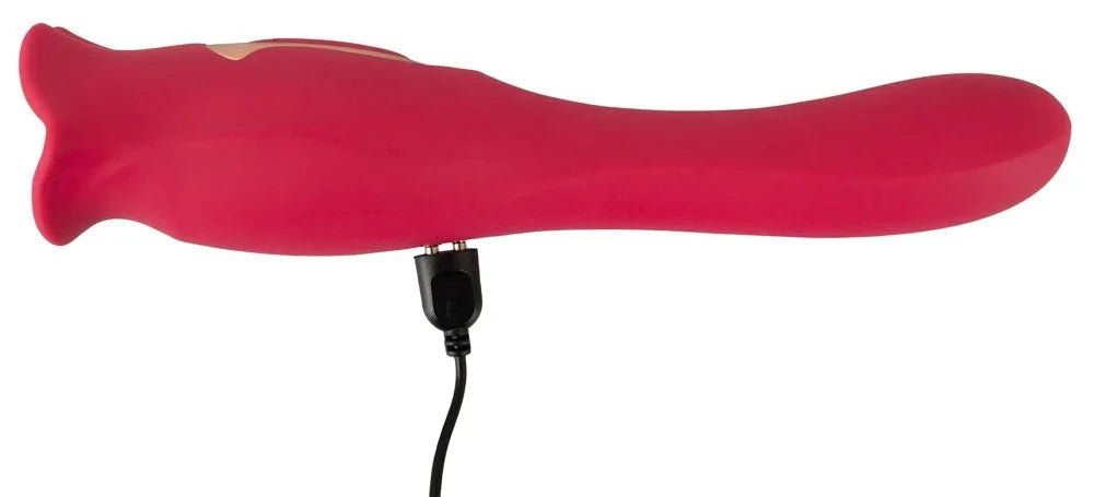Roter wiederaufladbarer Vibrator mit USB-Kabel für intensives Liebesleben