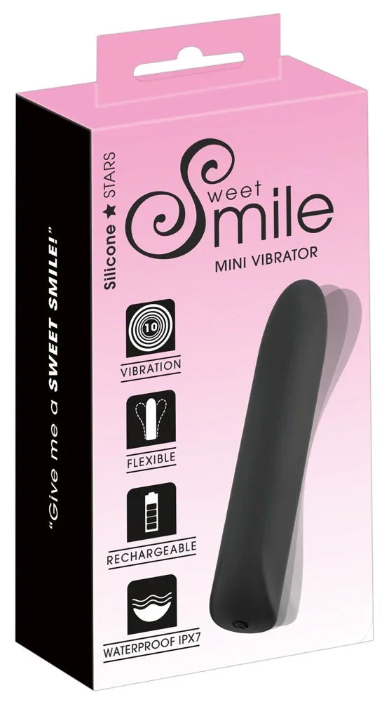 Mini-Vibrator „Sweet Smile“ aus Silikon – 12 cm (schwarz)