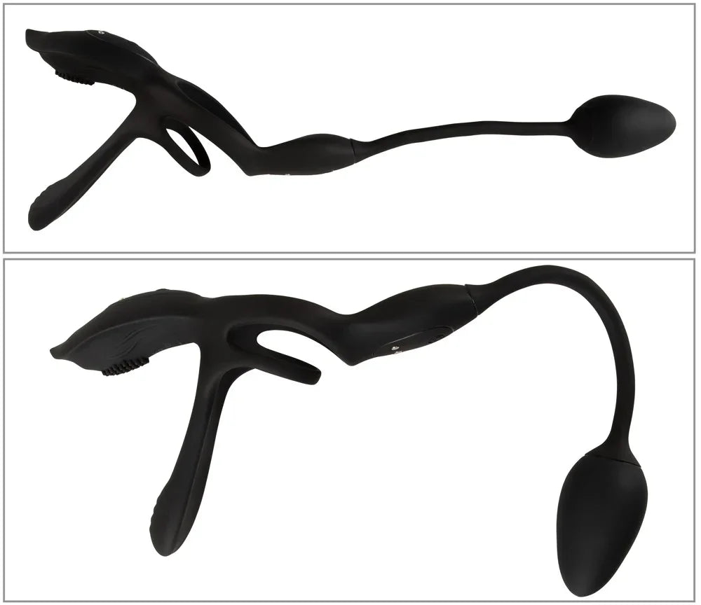 Paarvibrator "RC Multi Function" aus Silikon - mit Analvibrator (schwarz) - loveiu.ch