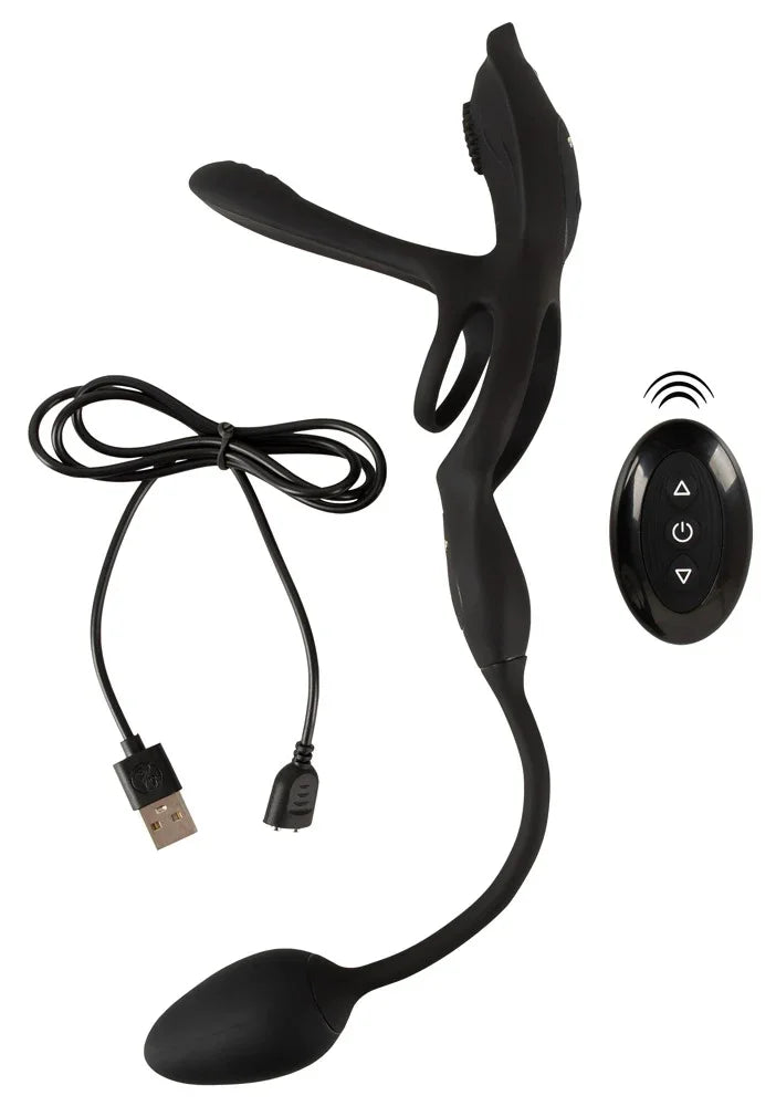 Paarvibrator "RC Multi Function" aus Silikon - mit Analvibrator (schwarz) - loveiu.ch