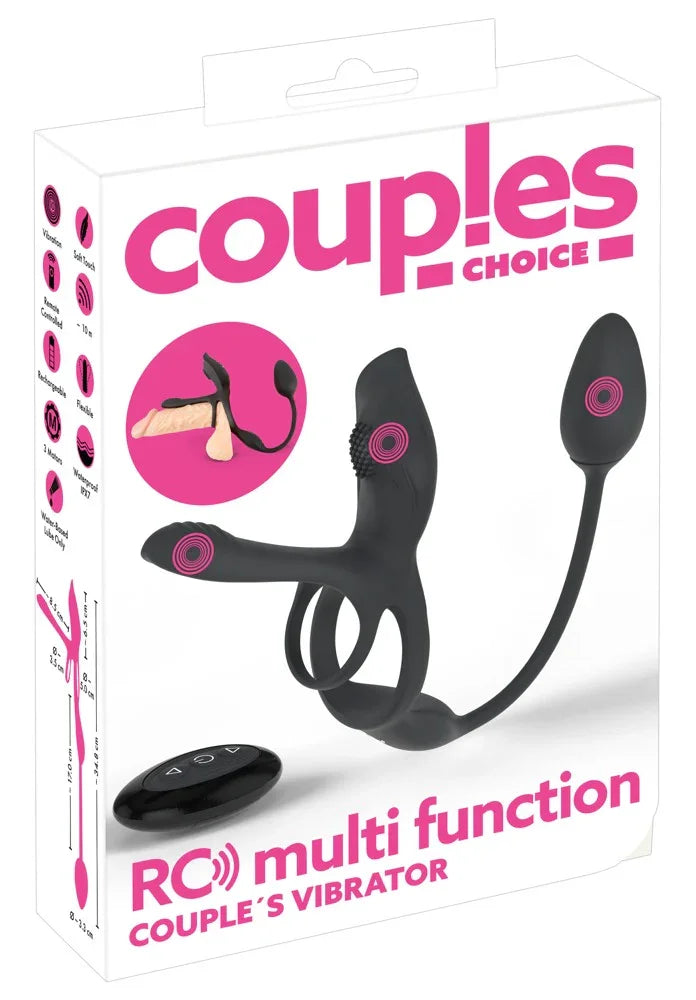 Paarvibrator "RC Multi Function" aus Silikon - mit Analvibrator (schwarz) - loveiu.ch