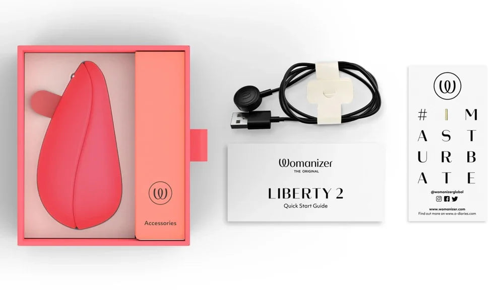 Vibromasseur Womanizer Liberty 2 avec pulsateur - 10,5 cm (rose)