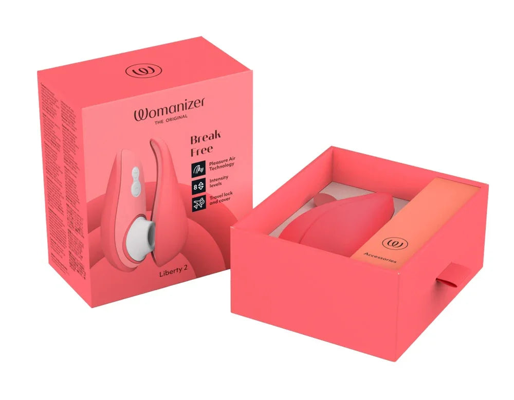 Vibromasseur Womanizer Liberty 2 avec pulsateur - 10,5 cm (rose)