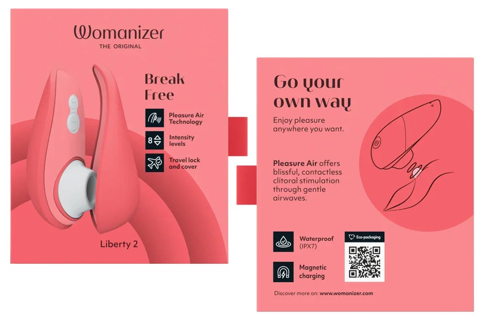 Vibromasseur Womanizer Liberty 2 avec pulsateur - 10,5 cm (rose)