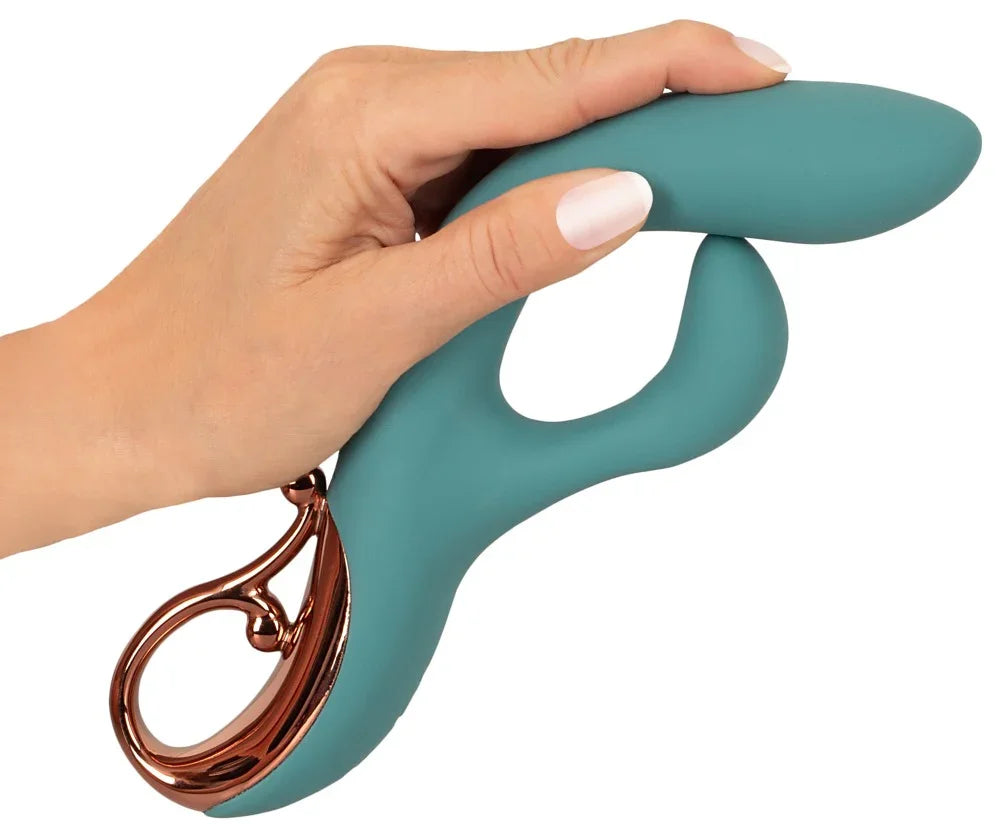 Vibrator „The Magician Rabbit“ aus Liquid-Silikon – 22,5 cm (türkis)