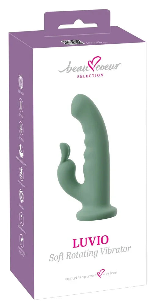 Rotierender Vibrator „LUVIO Soft“ – Rotation, Vibration & Saugfuss (grün)