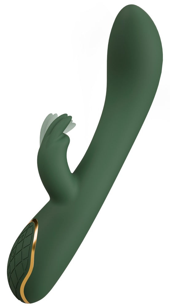 Rabbit Vibrator "Luxurious" aus Silikon - Soft-Touch-Textur 23 cm (grün)