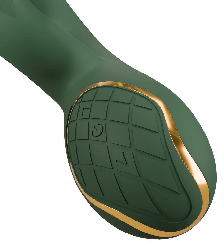 Rabbit Vibrator "Luxurious" aus Silikon - Soft-Touch-Textur 23 cm (grün)