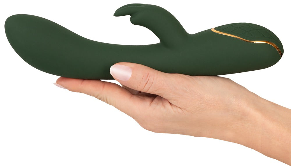 Rabbit Vibrator "Luxurious" aus Silikon - Soft-Touch-Textur 23 cm (grün)