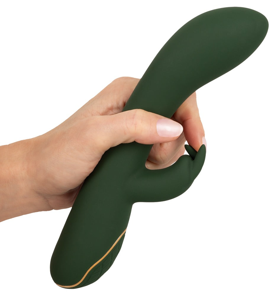 Rabbit Vibrator "Luxurious" aus Silikon - Soft-Touch-Textur 23 cm (grün)