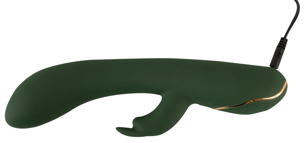 Rabbit Vibrator "Luxurious" aus Silikon - Soft-Touch-Textur 23 cm (grün)