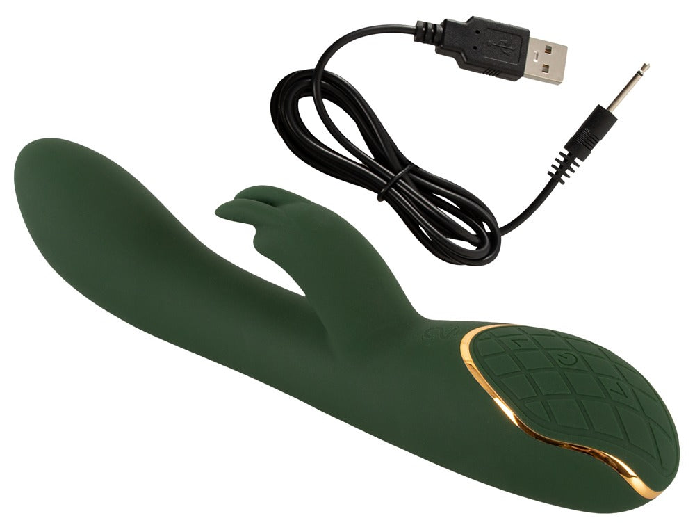 Rabbit Vibrator "Luxurious" aus Silikon - Soft-Touch-Textur 23 cm (grün)