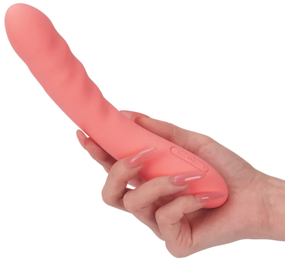 Silicone vibrator "Ava Neo" - with stimulation waves, 19.6 cm (pink)