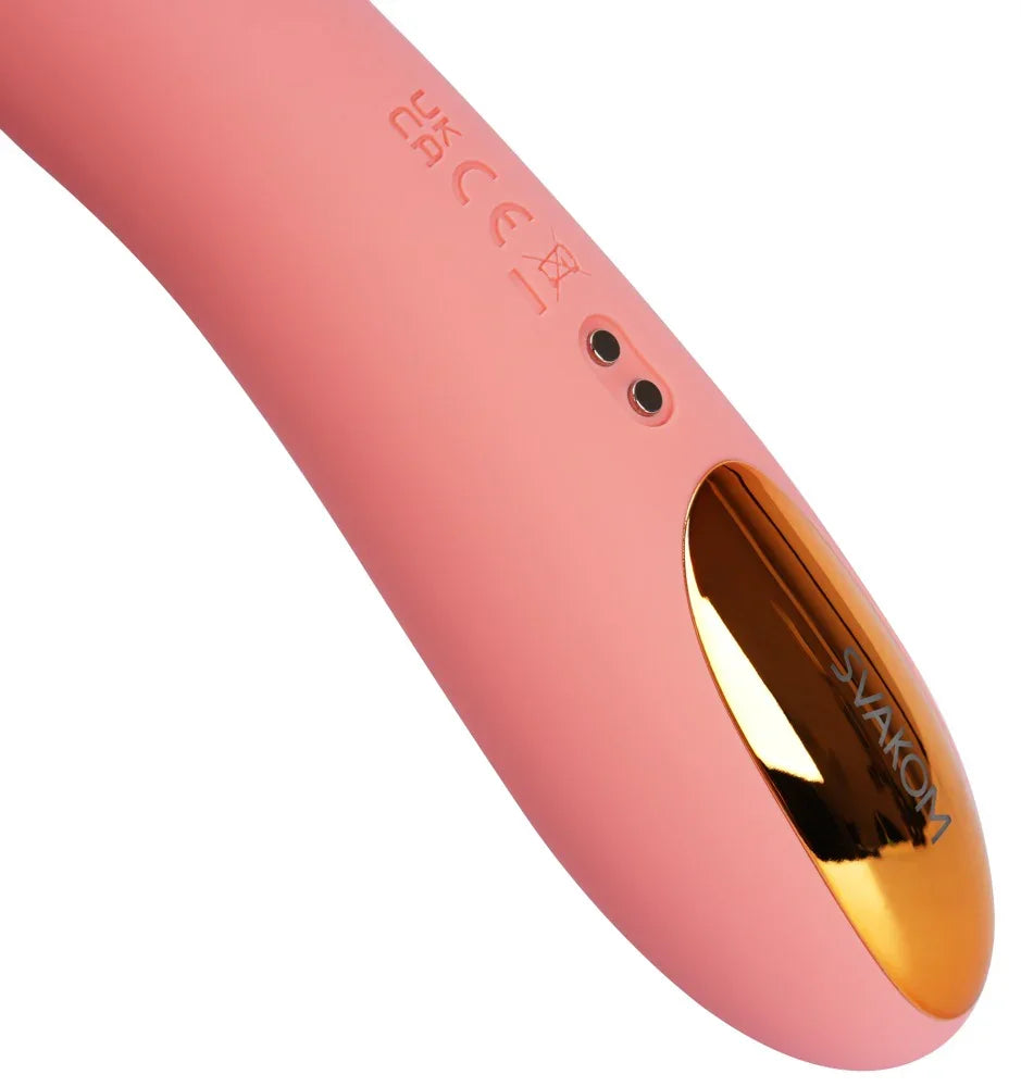 Silicone vibrator "Ava Neo" - with stimulation waves, 19.6 cm (pink)