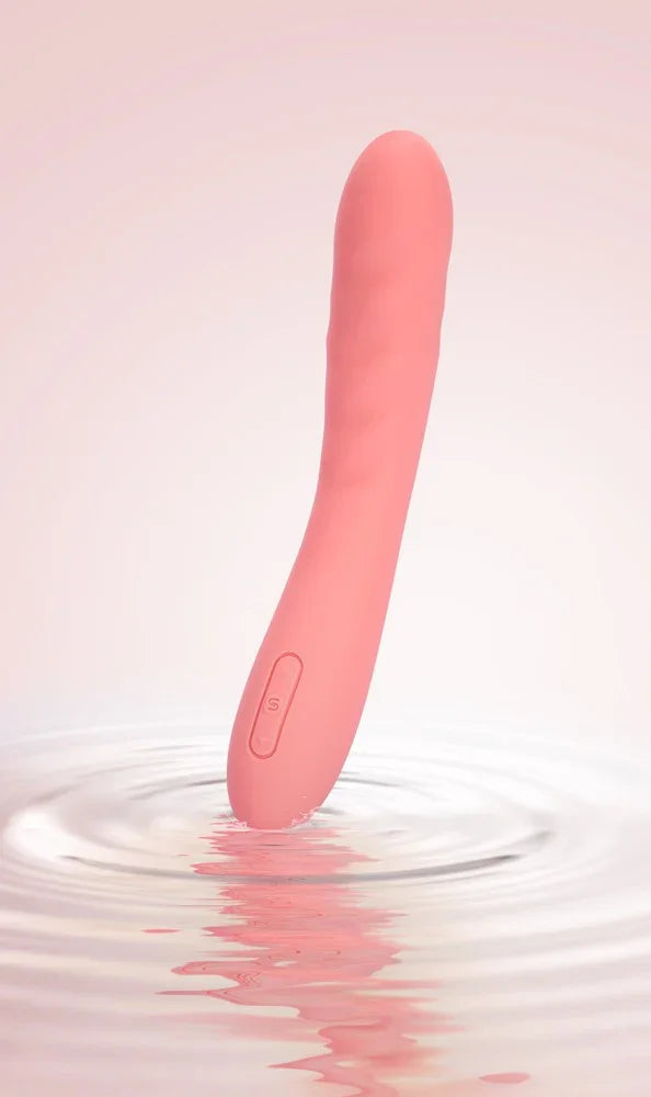 Silicone vibrator "Ava Neo" - with stimulation waves, 19.6 cm (pink)