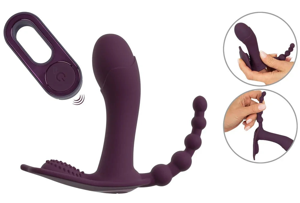 Panty-Vibrator „ARIVA RC“ aus Silikon – Panty-Tragbar, 3-Motoren (lila)