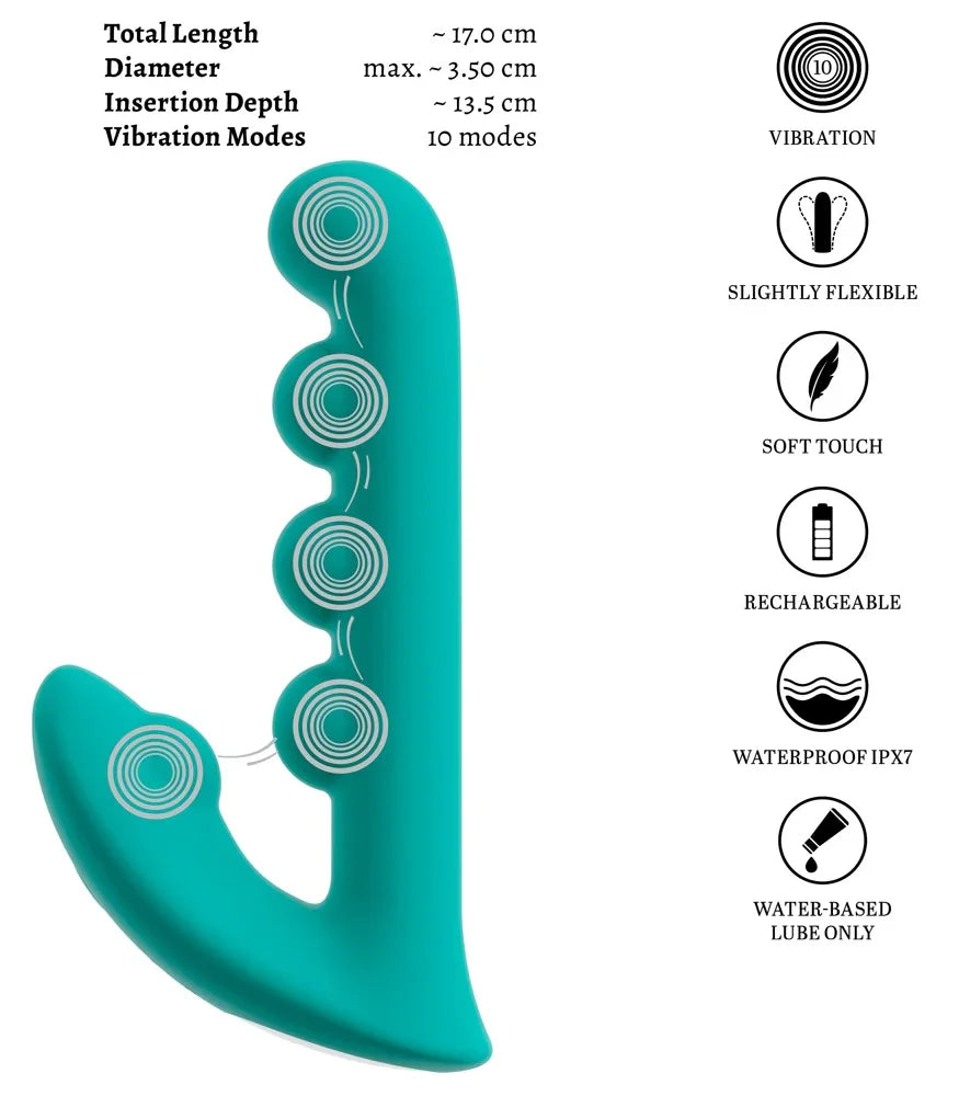 Beaded-Vibrator „SYLORA Unique Beads“ – Kugeldesign & 10 Modi (türkis)