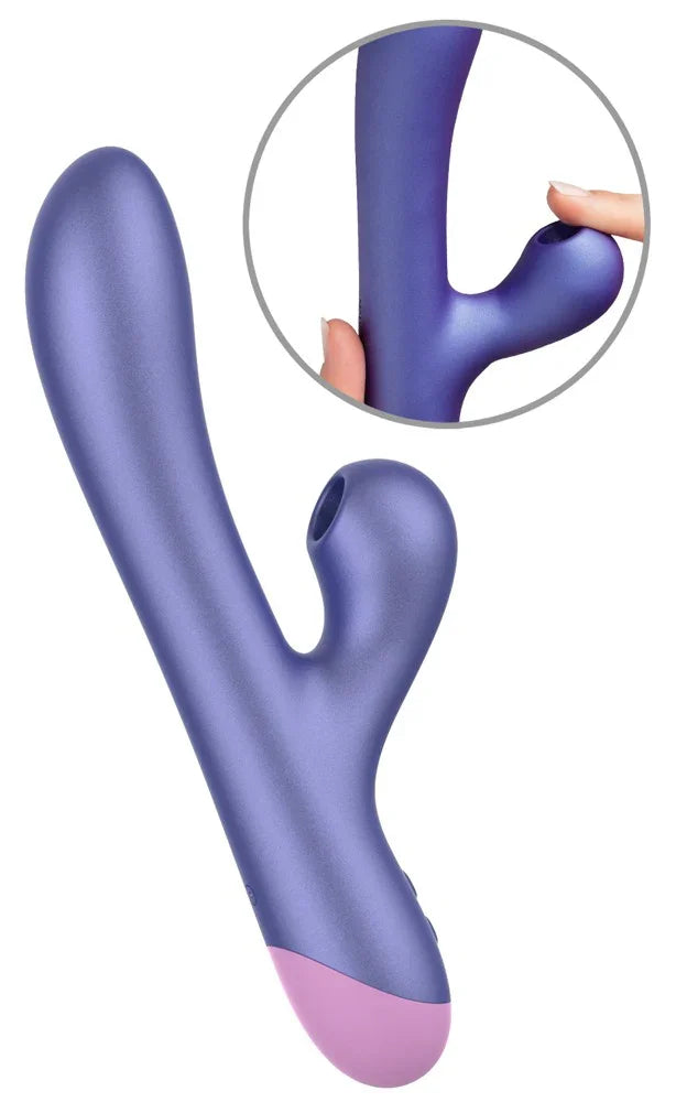 Rabbit vibrator "Pulse" with clitoral stimulator 22 cm (purple)