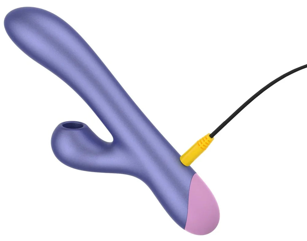 Rabbit vibrator "Pulse" with clitoral stimulator 22 cm (purple)