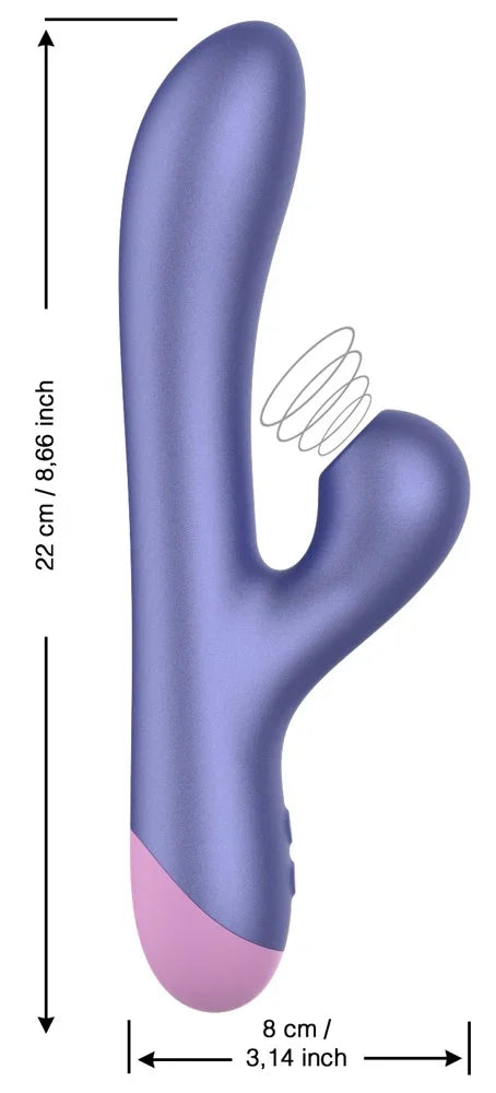 Rabbit vibrator "Pulse" with clitoral stimulator 22 cm (purple)