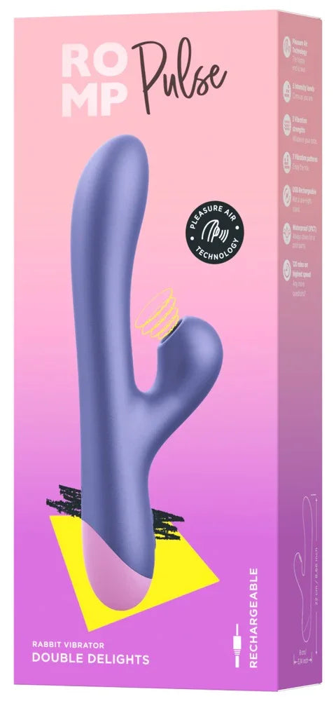 Rabbit vibrator "Pulse" with clitoral stimulator 22 cm (purple)