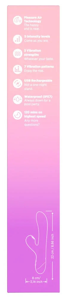 Rabbitvibrator "Pulse" mit Klitorisreizer 22 cm (lila)