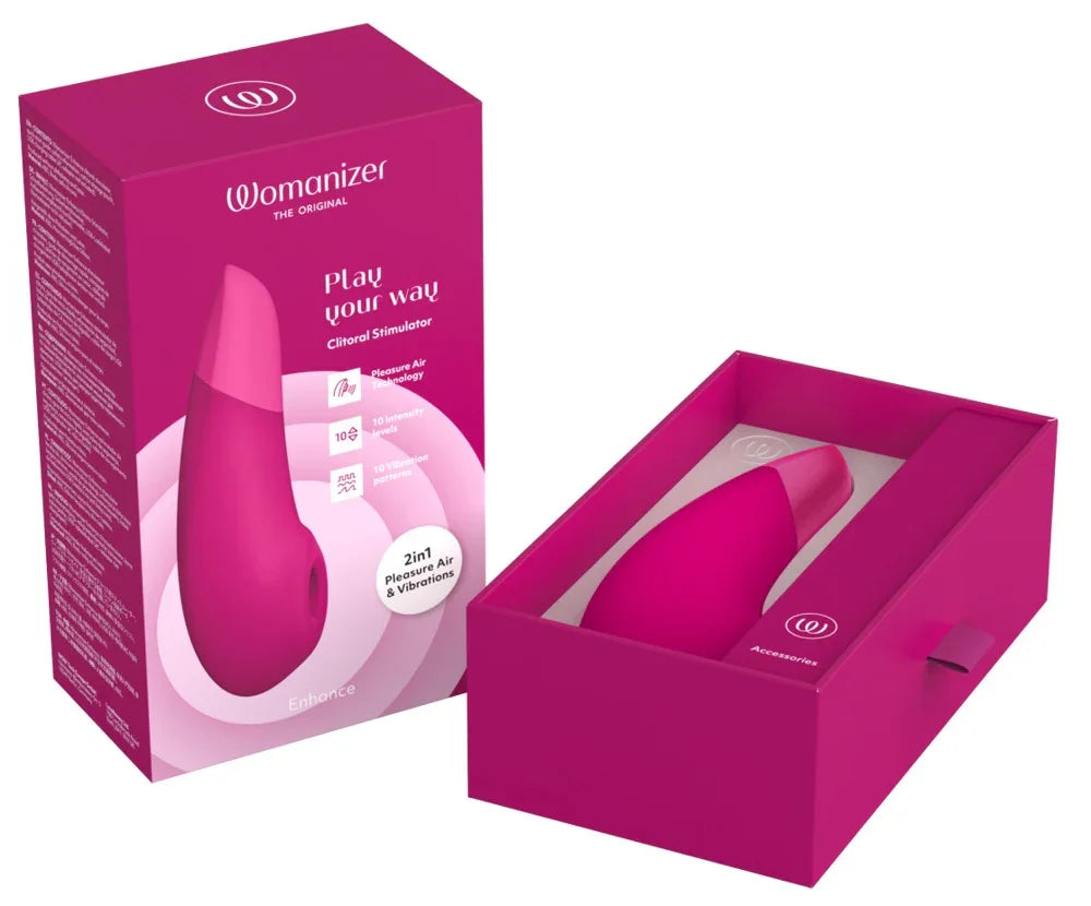 Womanizer ENHANCE Vibromasseur à poser avec pulsateur - 15,8 cm (rose)
