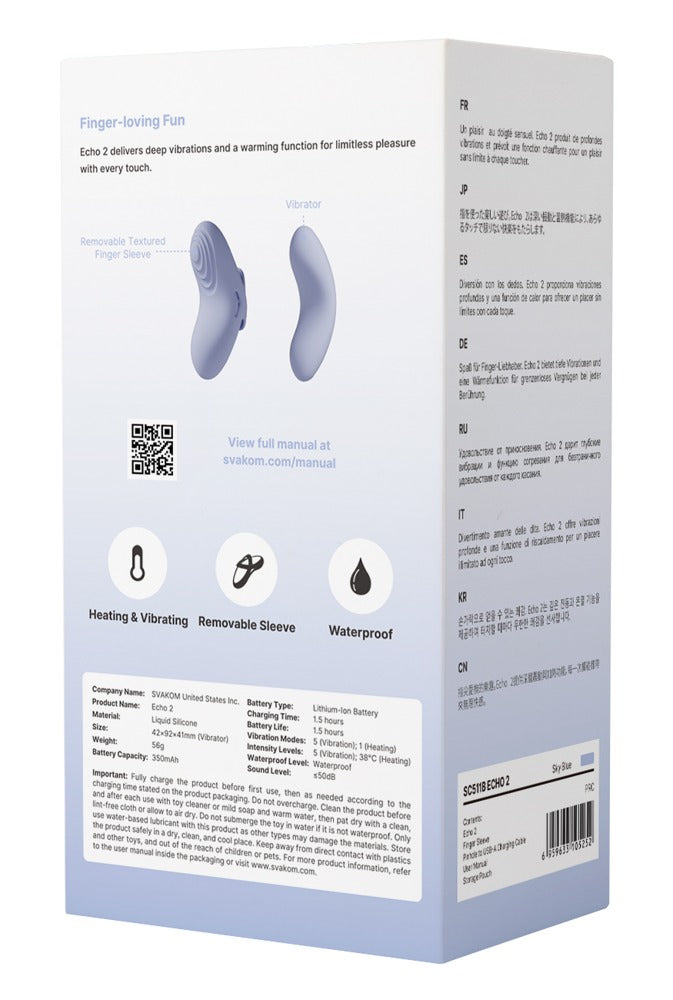 Svakom "Echo 2" Clitoral Vibrator - 12.8 cm (blue)