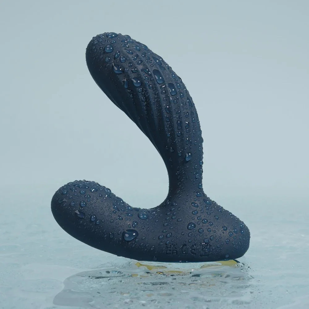 Blauer G-Punkt-Vibrator mit Wassertropfen, ideal für intime Momente und Liebesleben