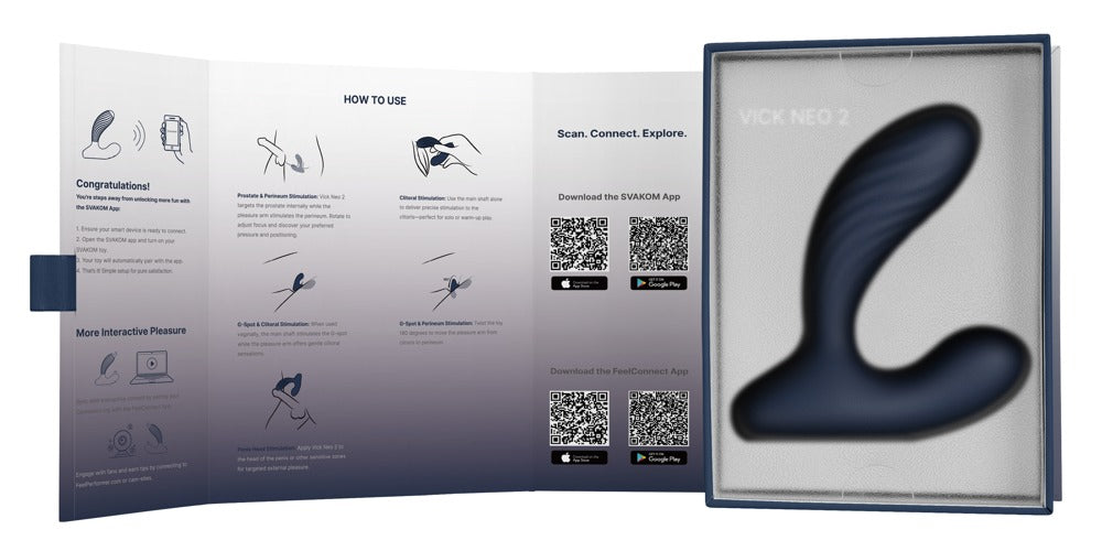 Prostate Vibrator "Vick Neo 2" Silicone - with remote control Ø 3 cm (black)