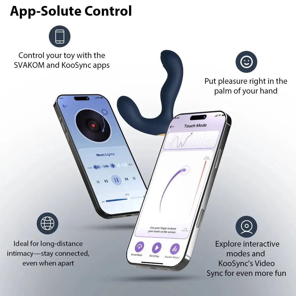 App-gesteuerter Vibrator mit SVA KOM & KooSync für Fernintimität und interaktive Modi
