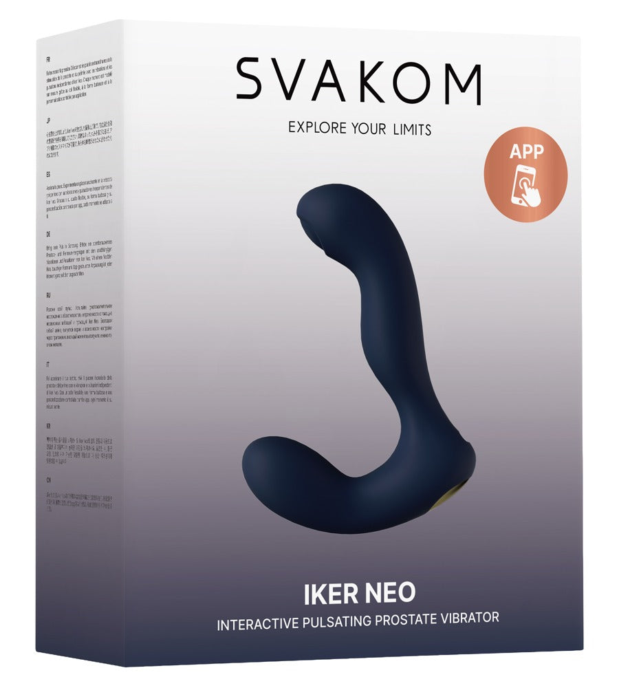 Silicone Prostate Vibrator "Iker Neo" - with 2 Motors Ø 3.1 cm (blue)