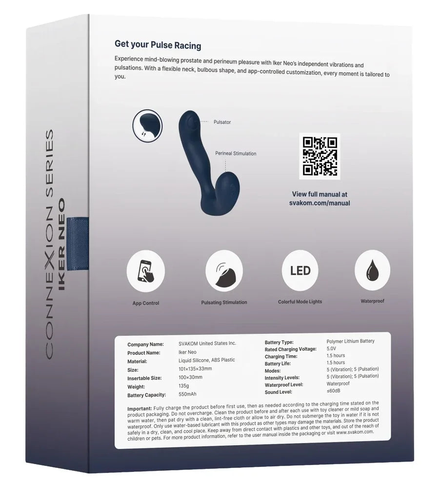 Iker Neo Vibrator mit App-Steuerung, pulsierender Stimulation und wasserdicht – ideal für Prostata- und Perinealgenuss