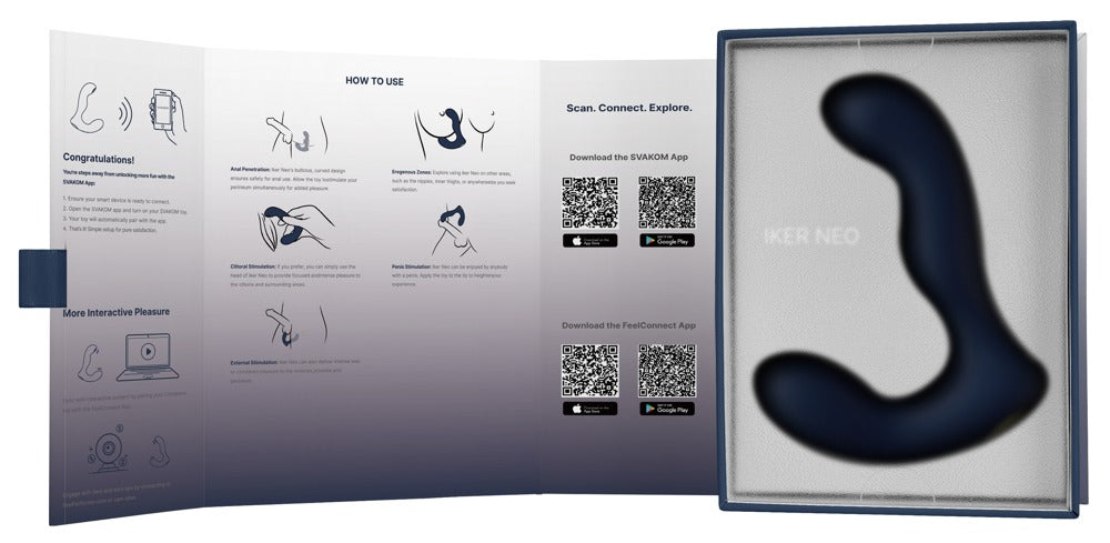 Silicone Prostate Vibrator "Iker Neo" - with 2 Motors Ø 3.1 cm (blue)