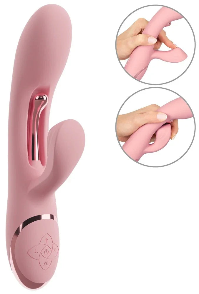 Rosa Vibrator mit Klitorisstimulator und USB-Ladefunktion für intime Momente