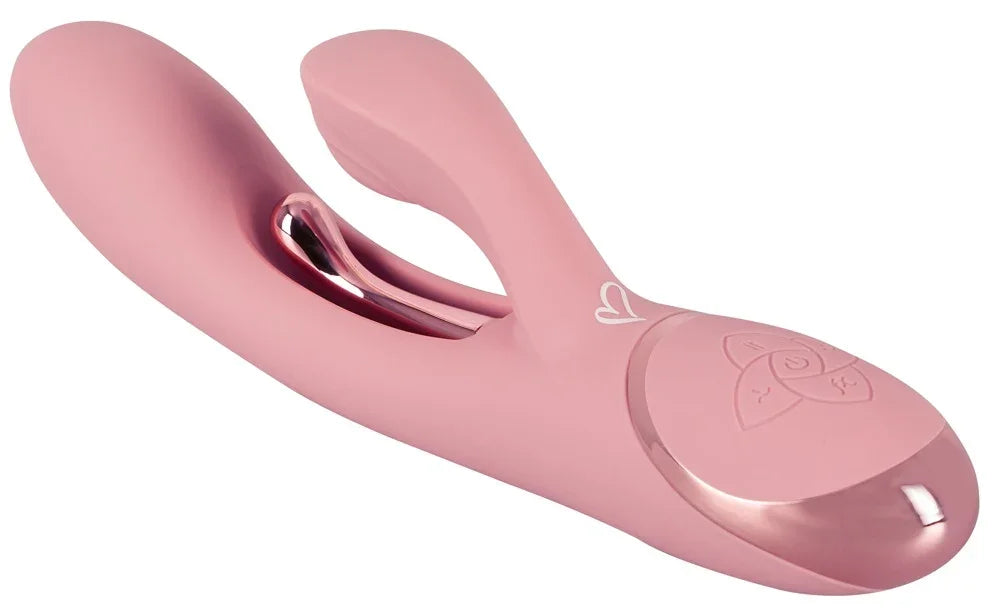 Rosa Vibrator mit Klitorisstimulator und Herz-Design für intensives Vergnügen