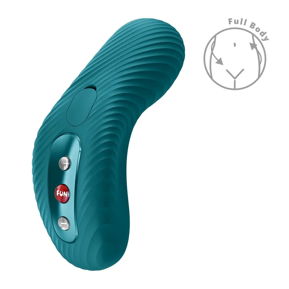 Teal Vibrator mit Wellenstruktur und Full-Body-Massagefunktion für intensives Vergnügen